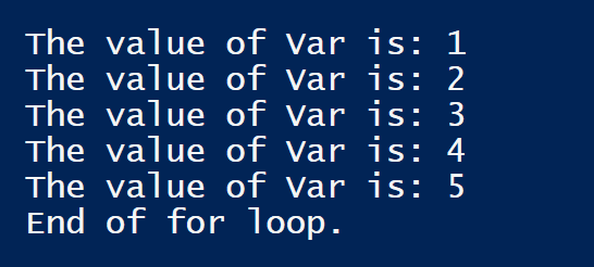 We used a for loop to repeat an operation five times