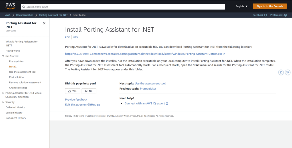 Install the AWS Porting Assistant for VBNet