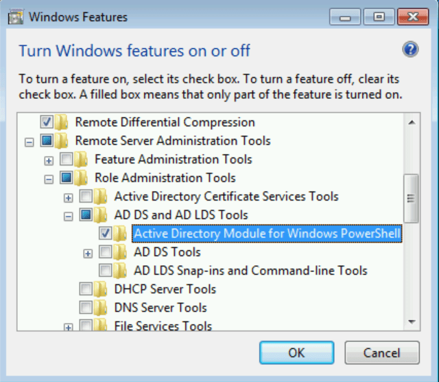 We enable the Active Directory Module for Windows PowerShell