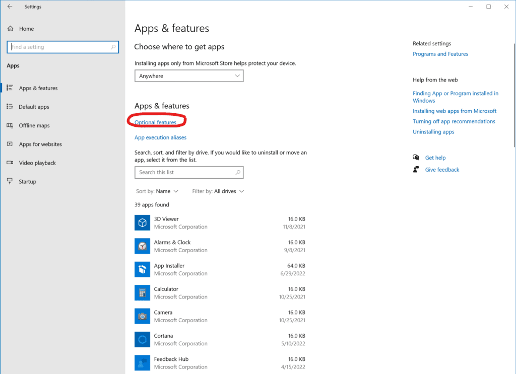 The RSAT tools are available as an optional feature on Windows 10