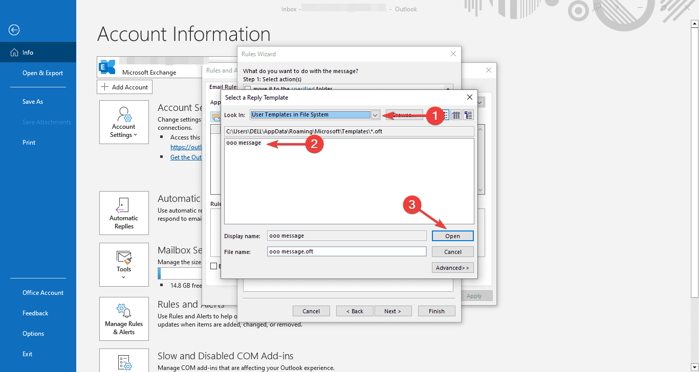 how do i set out of office message in new outlook